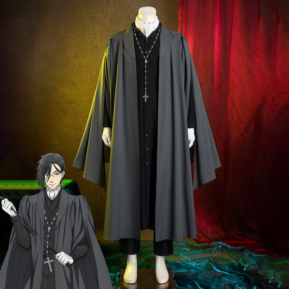 【In Stock】Black Butler: Public School Arc Sebastian Michaelis Cosplay Costume