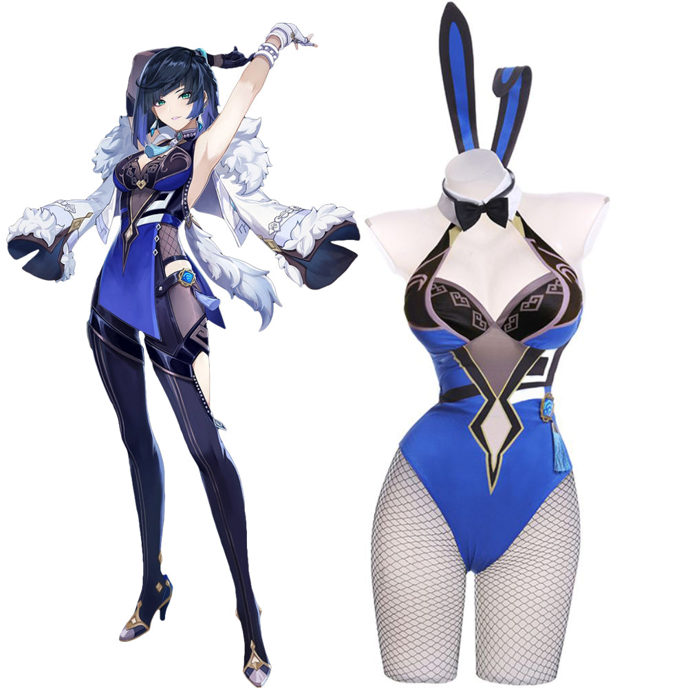 Genshin Impact Yelan Bunny Girl Cosplay Costume
