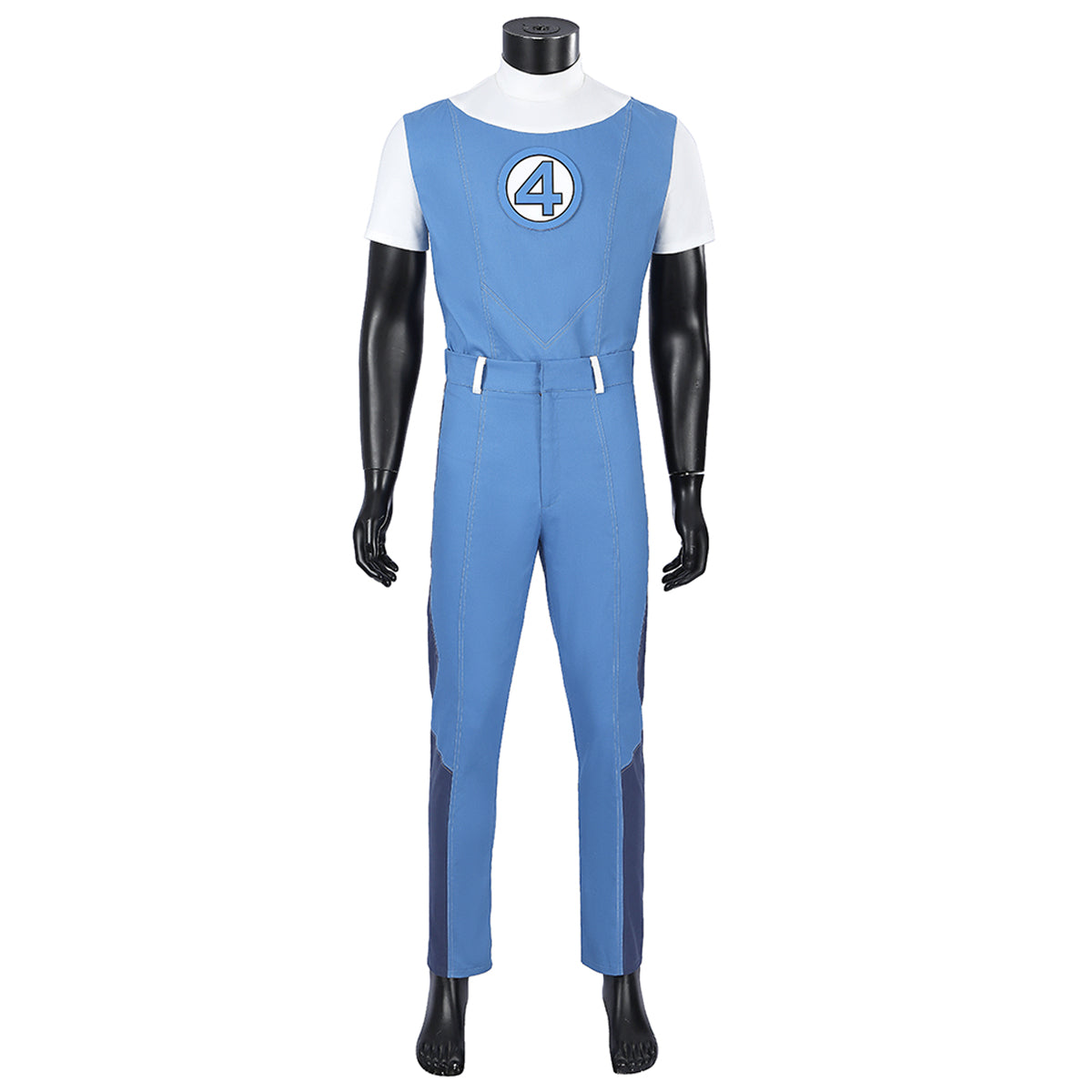 Human Torch blue top and trousers displayed without jacket, belt or gloves, showing the number 4 chest emblem