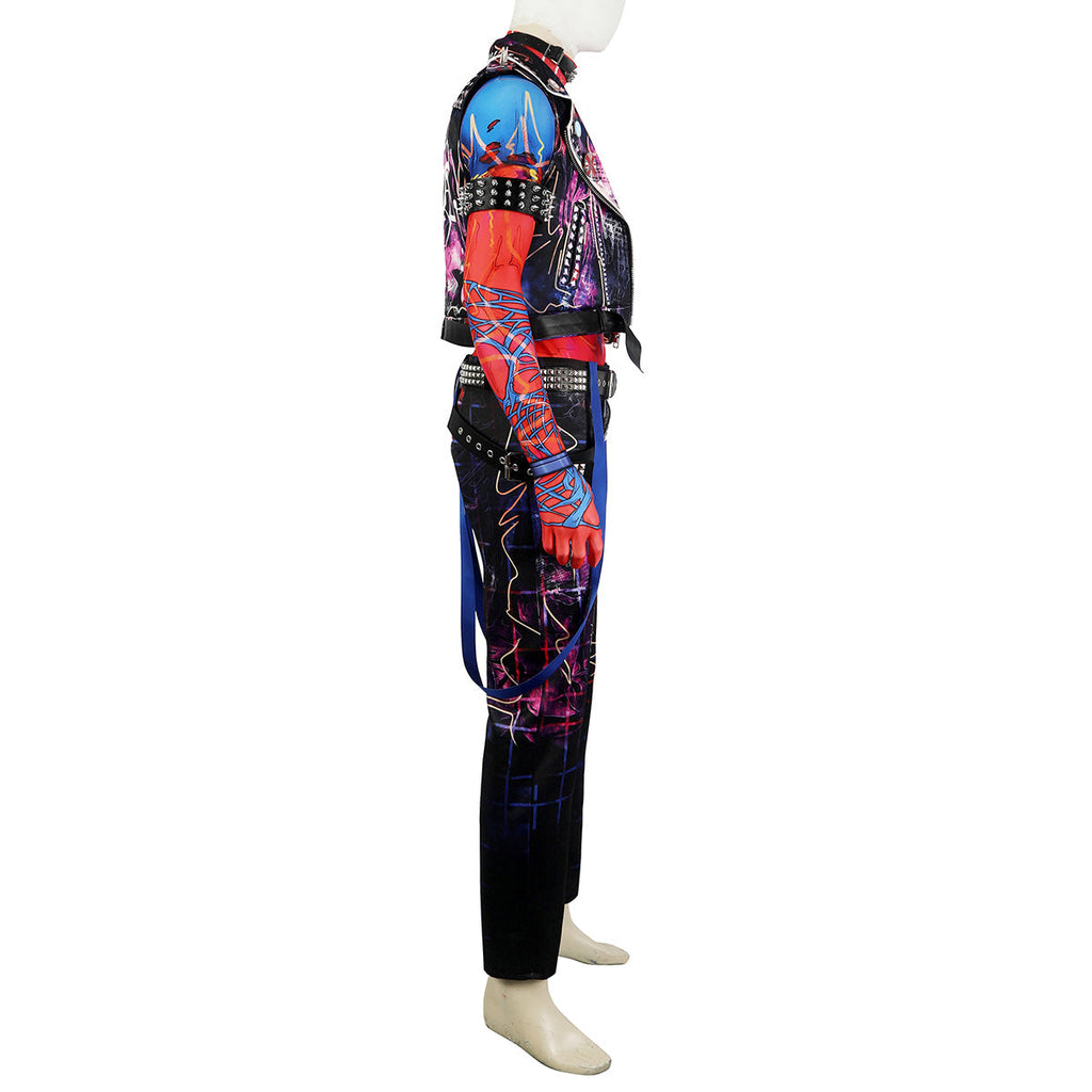 Spider-Verse Spider-Punk Hobie Cosplay Costume with Wig