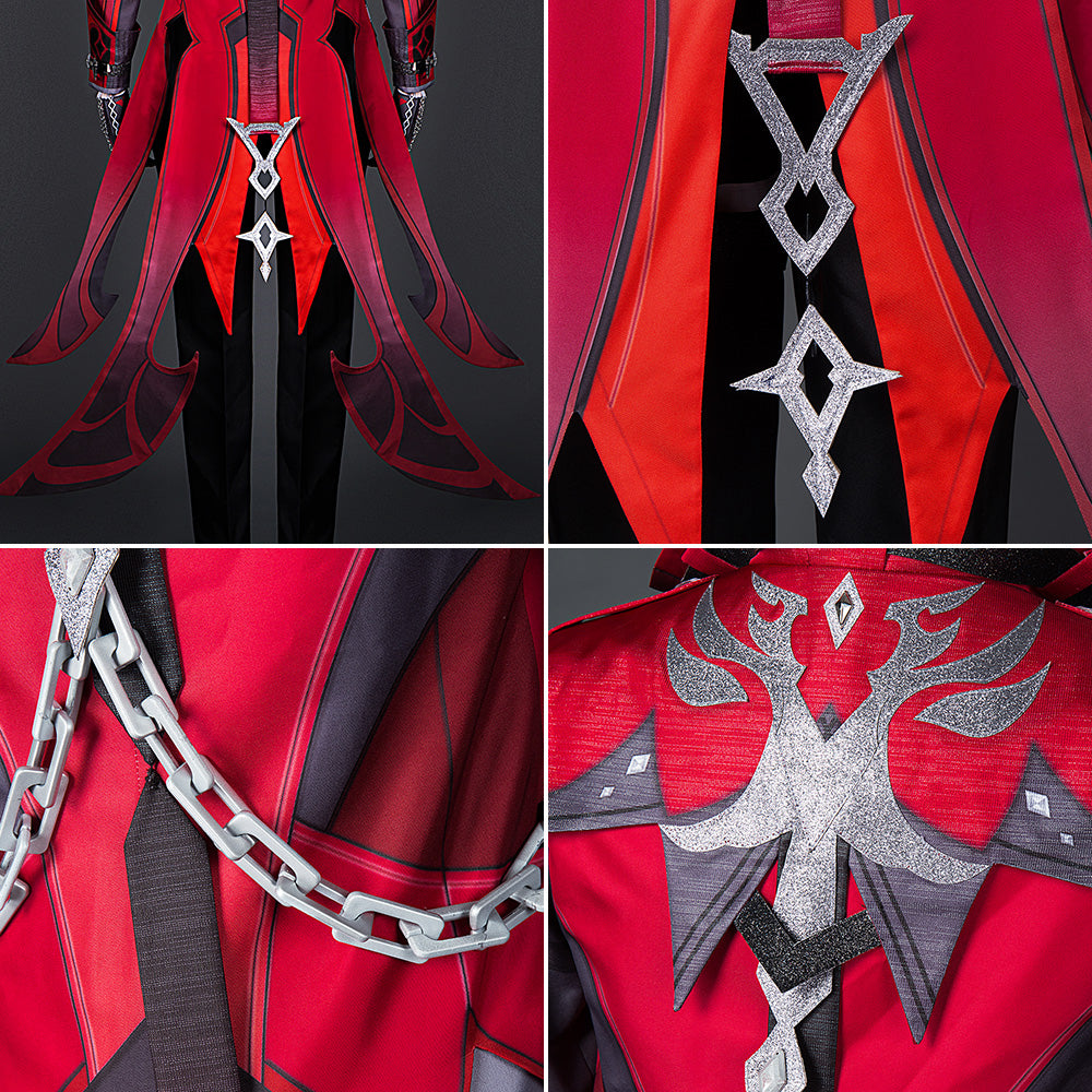 Genshin Impact Red Dead of Night Diluc Cosplay Costume