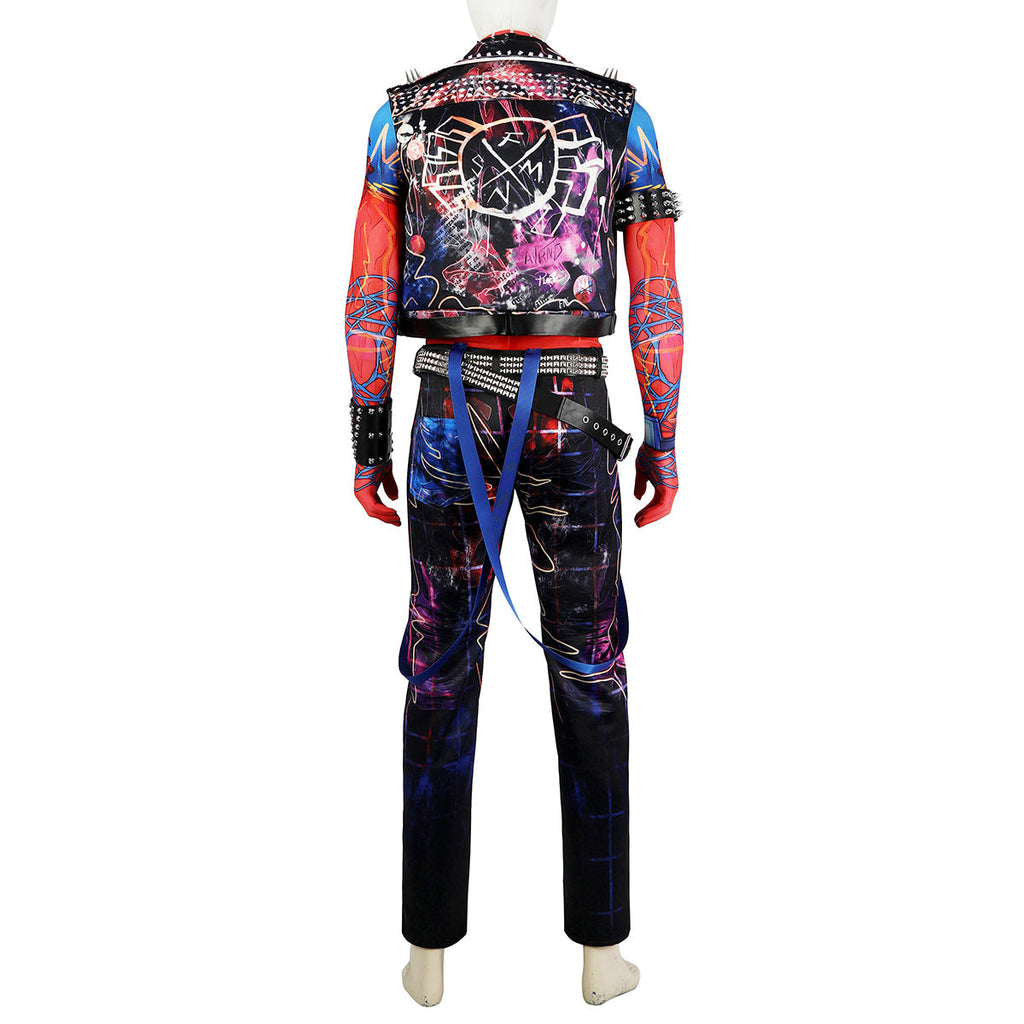 Spider-Verse Spider-Punk Hobie Cosplay Costume with Wig
