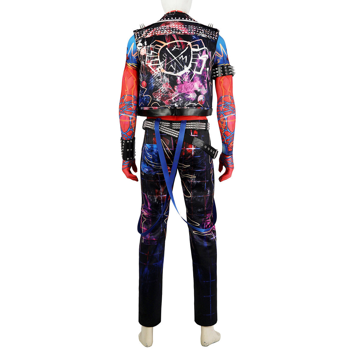 Spider-Verse Spider-Punk Hobie Cosplay Costume with Wig