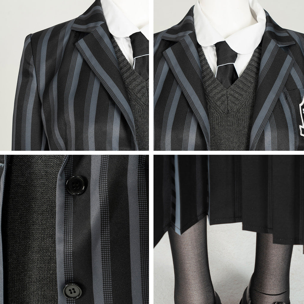 Wednesday Addams School Uniform Cosplay Costume