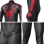 Miles Morales suit close-ups showing the red back spider, glove, rear waist and back leg panels
