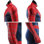 2002 Spider-Man suit detail views showing the shoulders and web-patterned forearm and glove