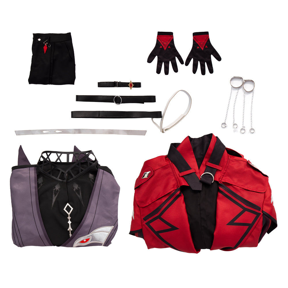 Genshin Impact Diluc Red Dead of Night Cosplay Costume