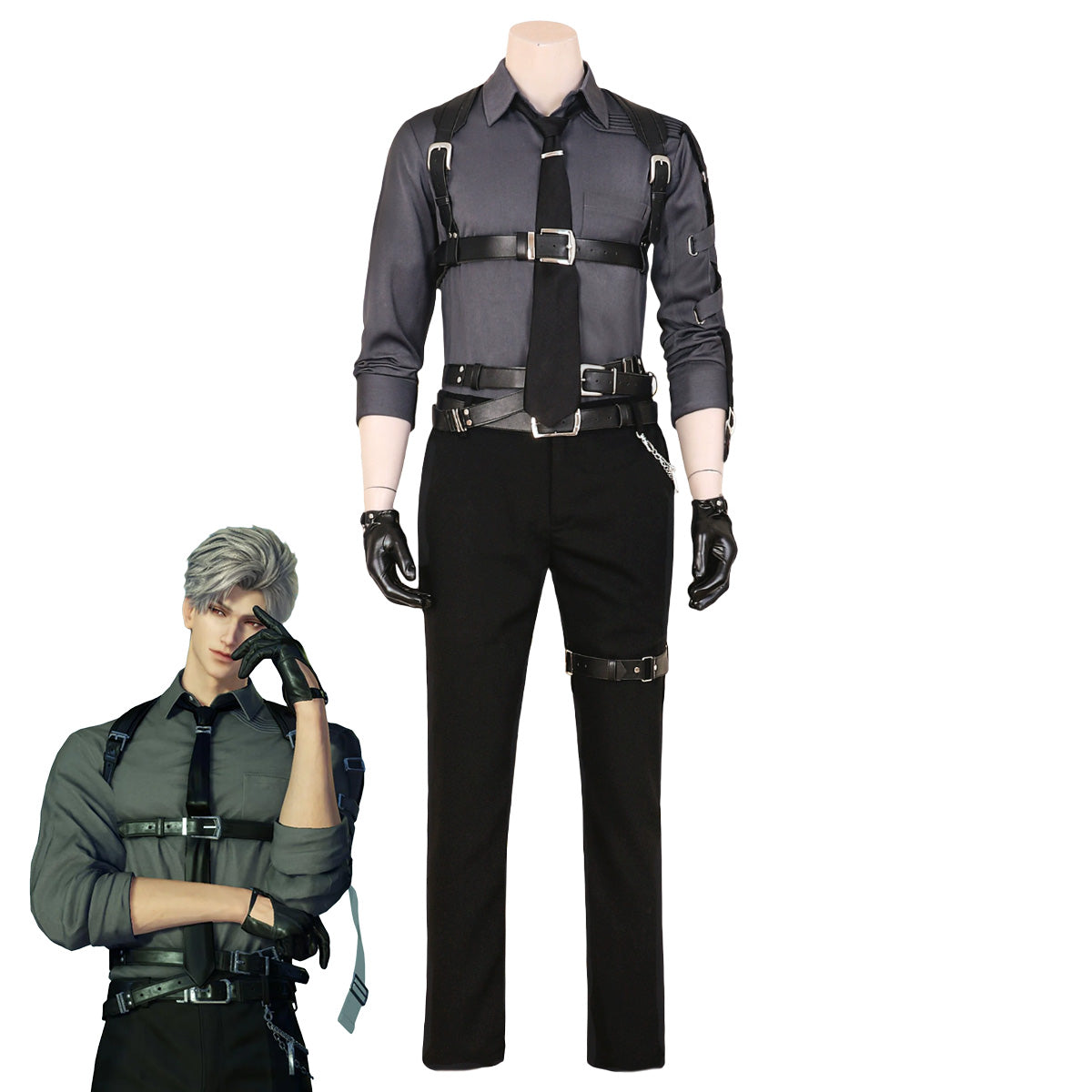 Love and Deepspace Precise Control Dark Silver Cosplay Costume