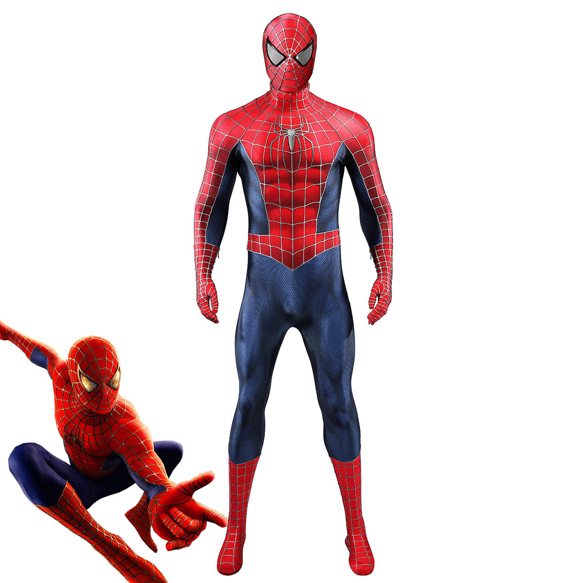 Marvel 2002 Movie Spider-Man Peter Parker Tobey Maguire Premium Edtion Cosplay Costume