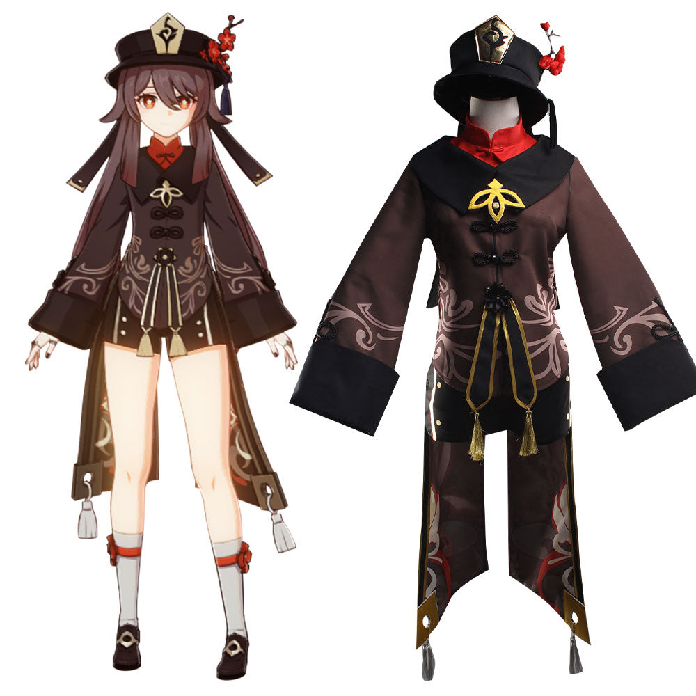 Genshin Impact Hu Tao Cosplay Costume - Brown Edition