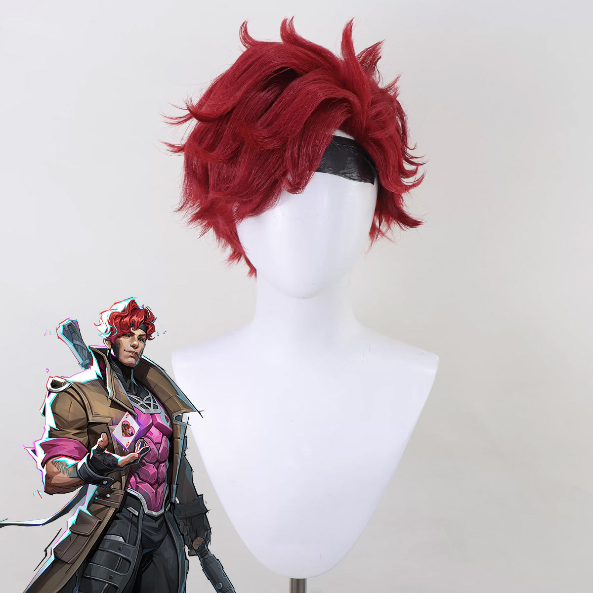 Marvel Rivals Gambit Red Cosplay Wig-No Headband