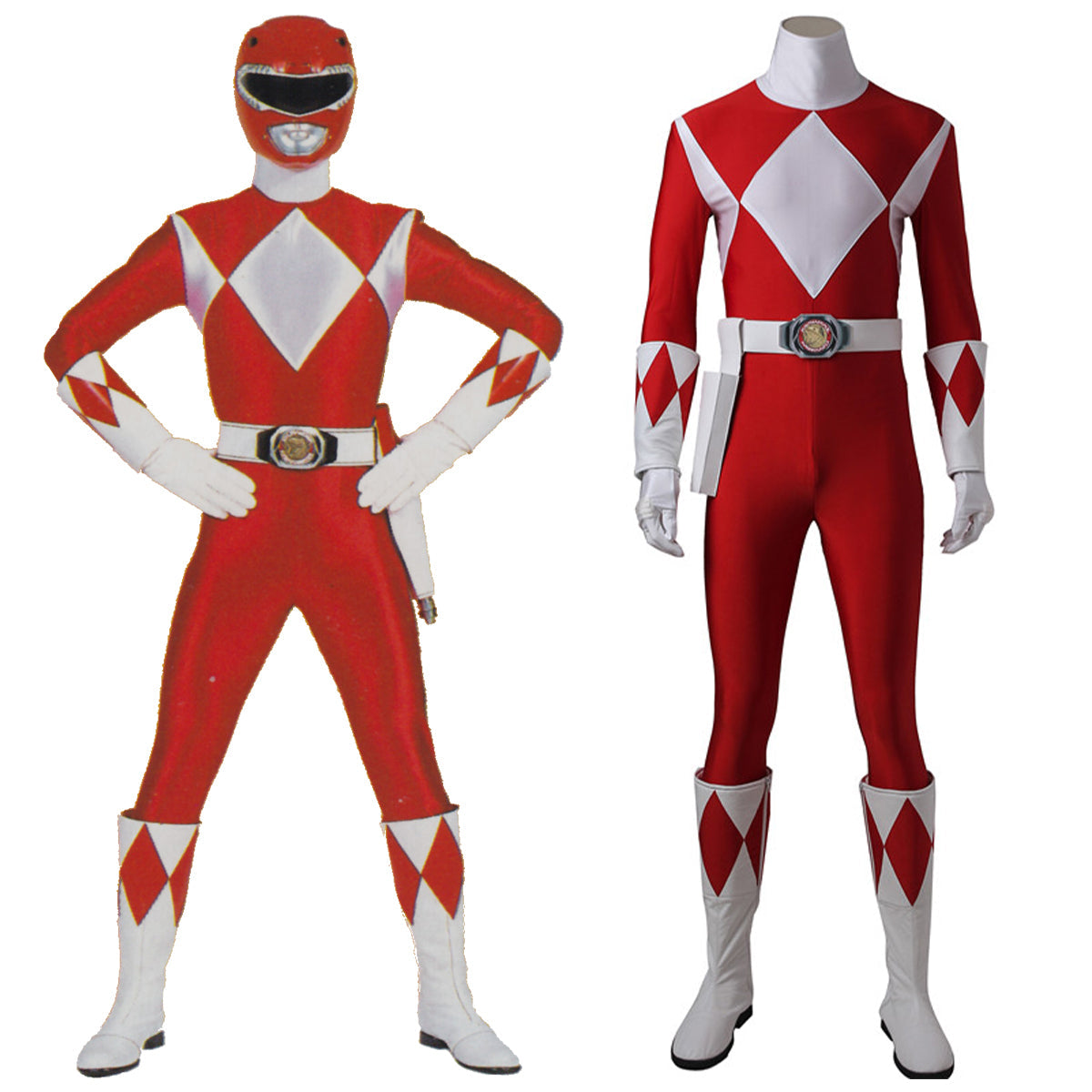 Mighty Morphin Power Rangers Red Ranger Cosplay Costume