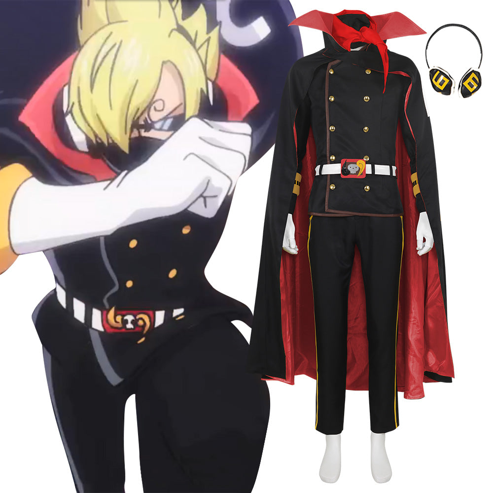 One Piece Germa 66 Sanji Vinsmoke Red Cosplay Costume