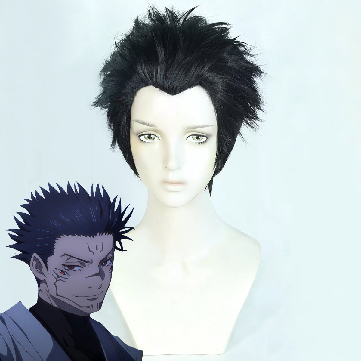 Jujitsu Fight Sukuna Megume Black Cosplay Wig
