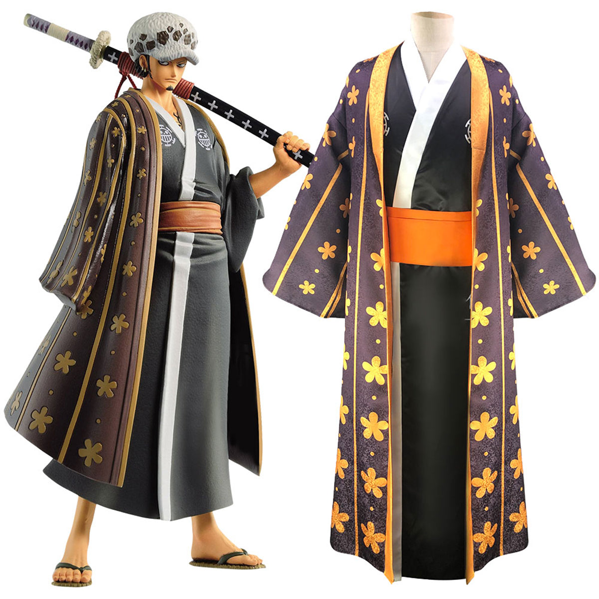 One Piece Wano Country Trafalgar D Water Law Cosplay Costume