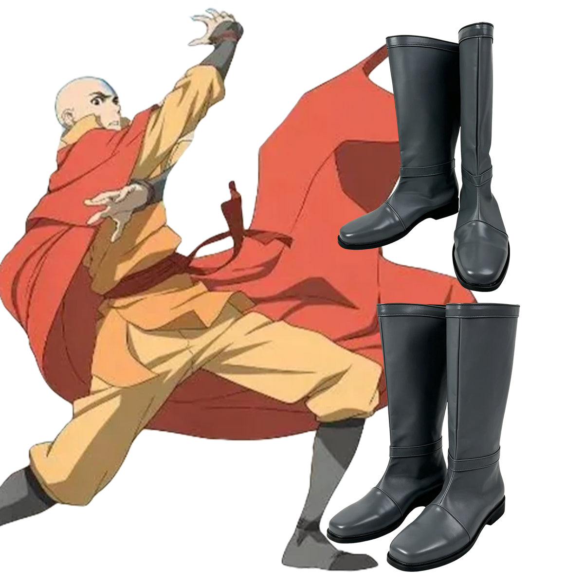 The Legend of Aang: The Last Airbender Silver Shoes Cosplay Boots