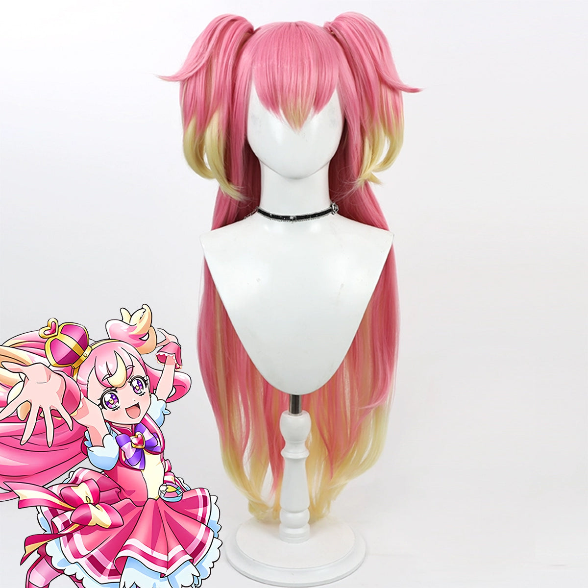 Wonderful Precure Inukai Komugi Pink Cosplay Wig