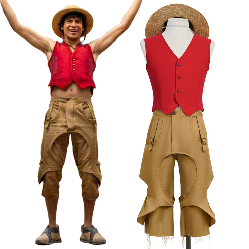 One Piece Live Action Season 2 Luffy Costume with Straw Hat
