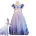 Kids Child Size Disney Frozen 2 Elsa Purple Dress Cosplay Costume