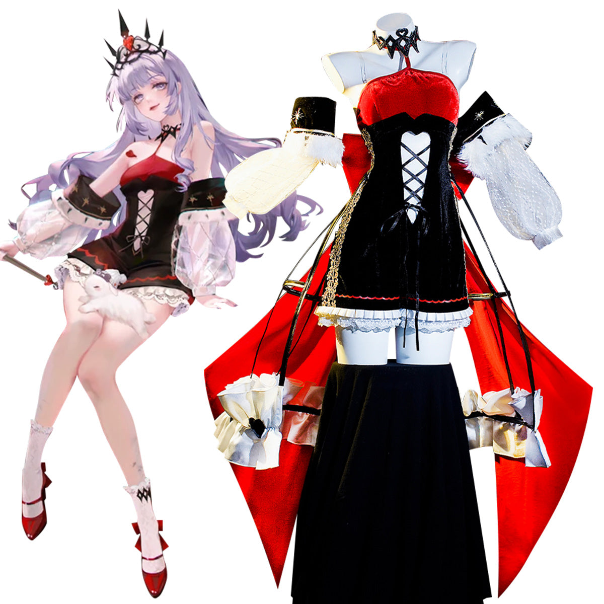 Path to Nowhere Queen of Hearts Hella Cosplay Costume