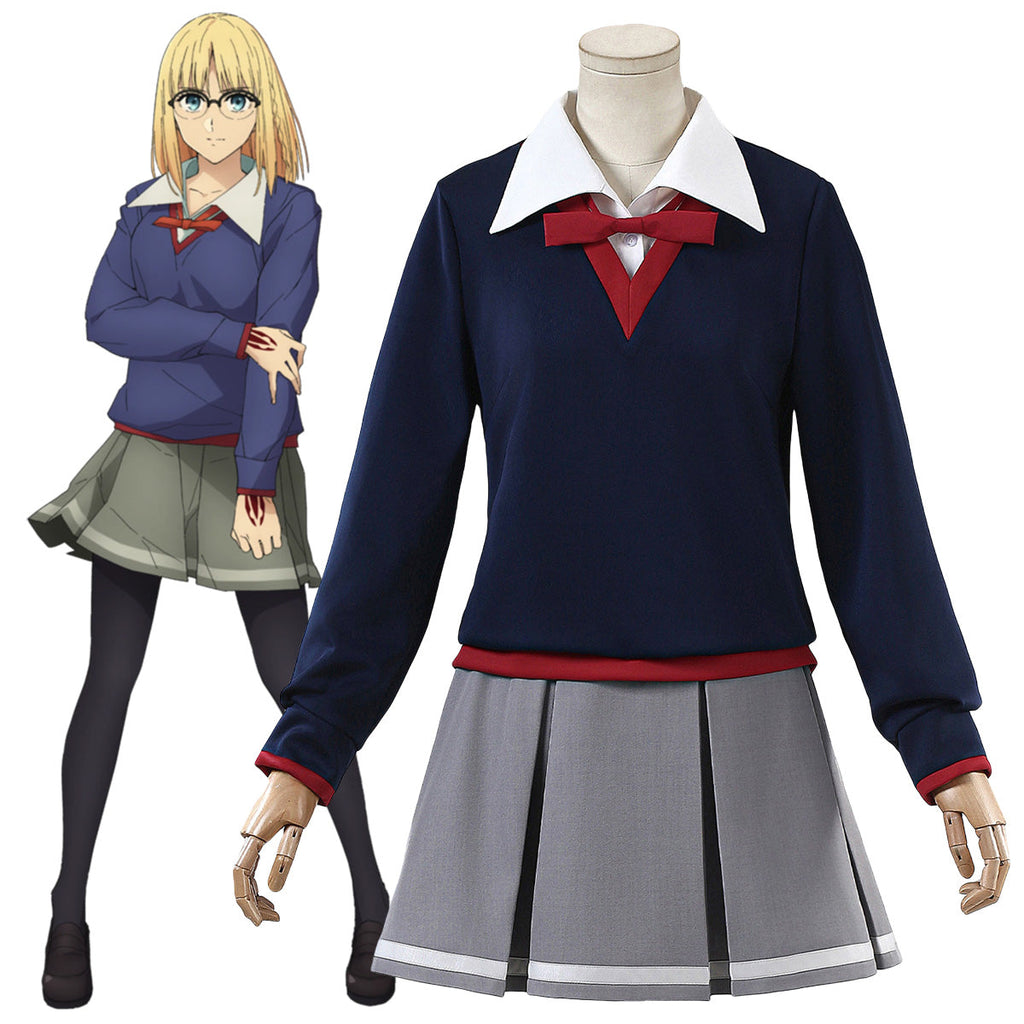 Fate/strange Fake Ayaka Sajyou Blue Cosplay Costume