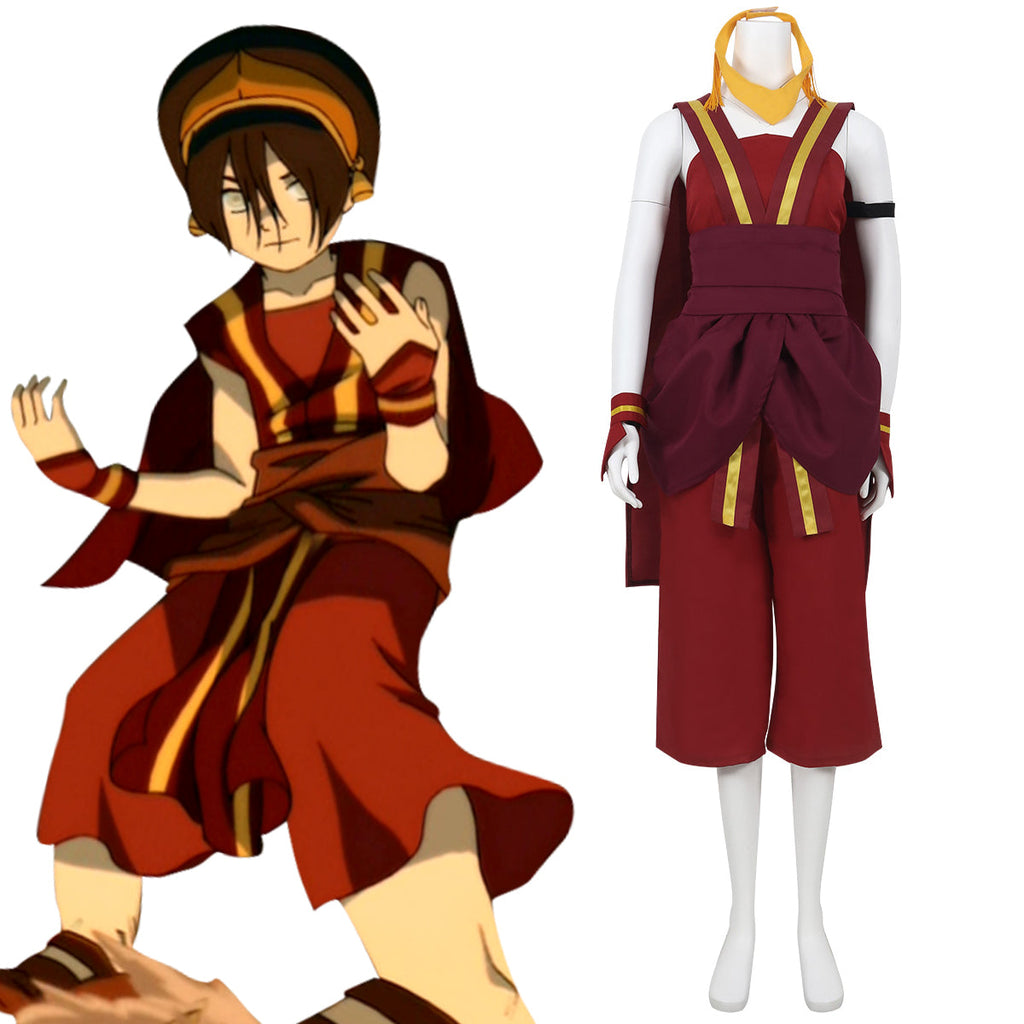 Avatar: The Last Airbender Toph Beifong Red Cosplay Costume