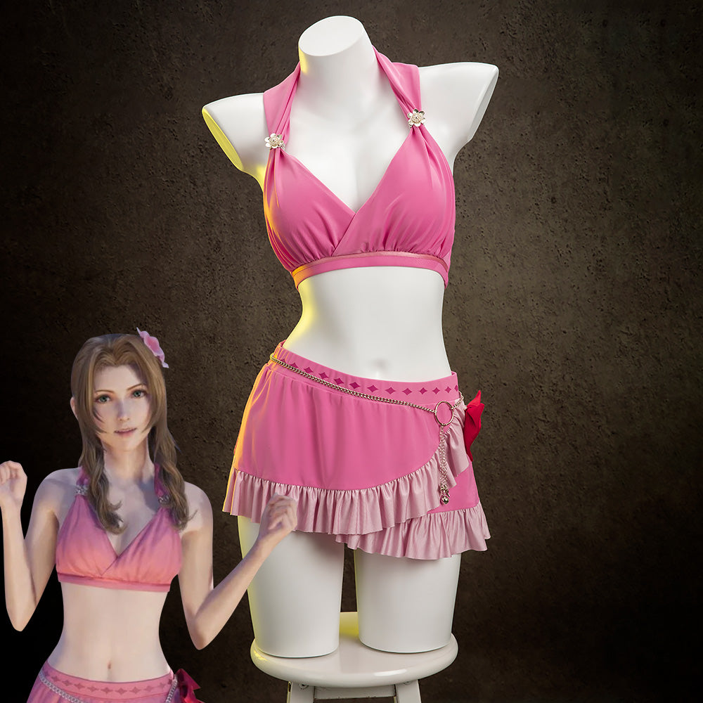 Final Fantasy VII Rebirth Aerith Gainsborough Cosplay Swimsuit