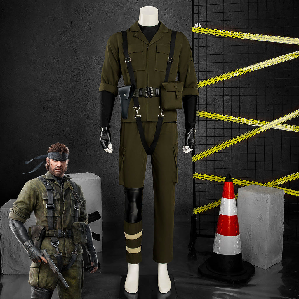 Metal Gear Solid Delta: Snake Eater MGS3 Big Boss Naked Snake John Solid Snake Green Cosplay Costume