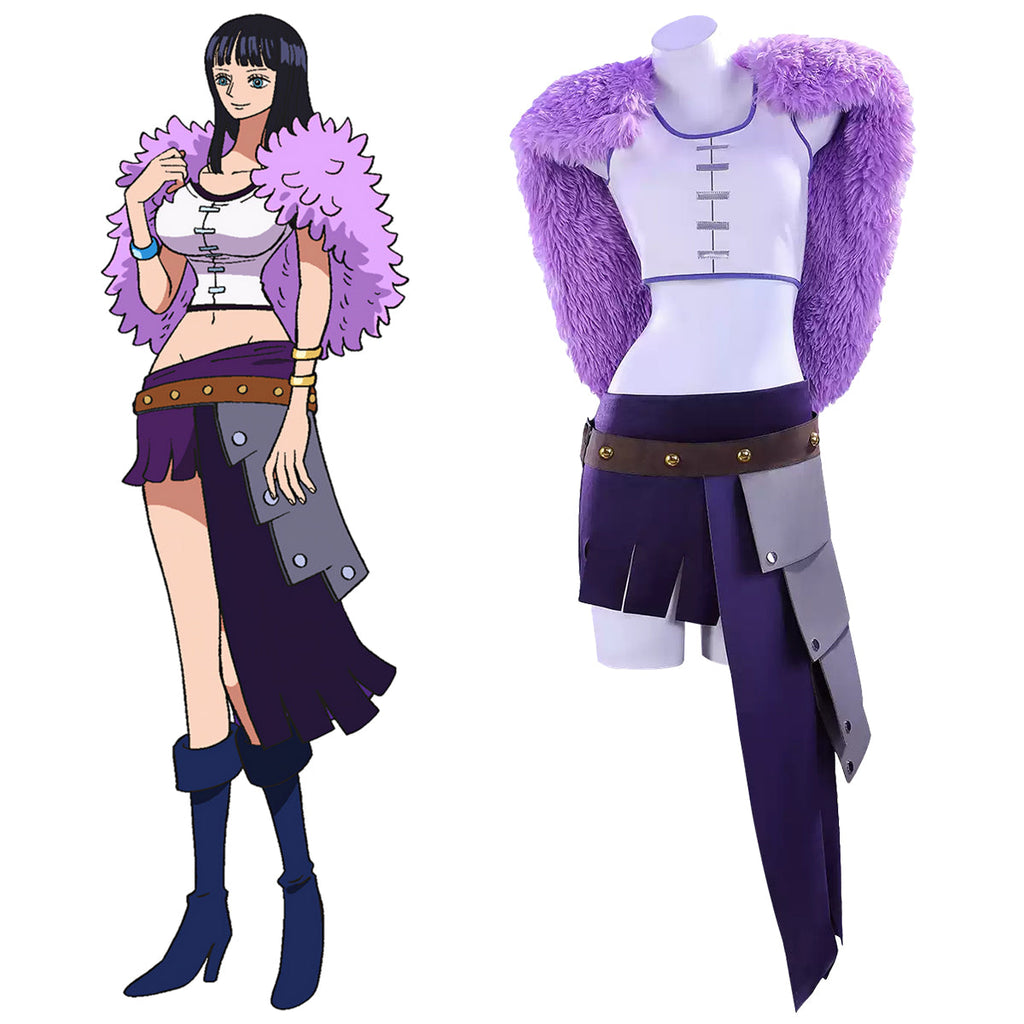 One Piece Nico Robin Elbaph Purple Cosplay Costume