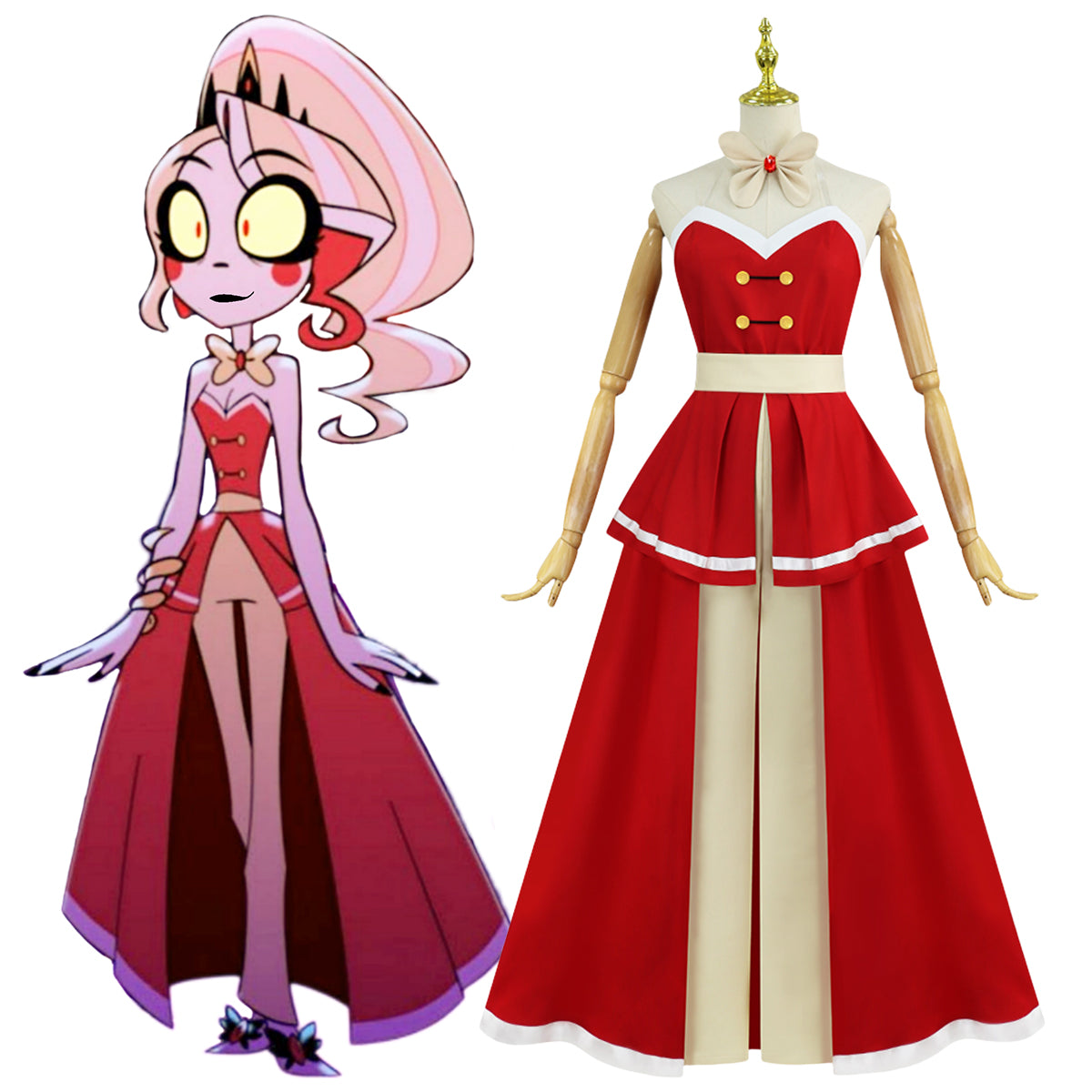 Hazbin Hotel Season 2 Charlie Party Dress Red Dress Cosplay Costume