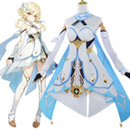 Genshin Impact Lumine Blue and White Edition Cosplay Costume