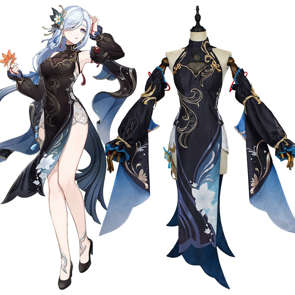 Genshin Impact Frostflower Dew Shenhe Cosplay Costume