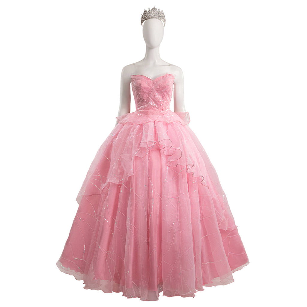 Wicked (2024) Glinda Pink Dress Cosplay Costume