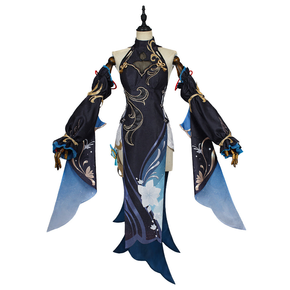 Genshin Impact Frostflower Dew Shenhe Cosplay Costume