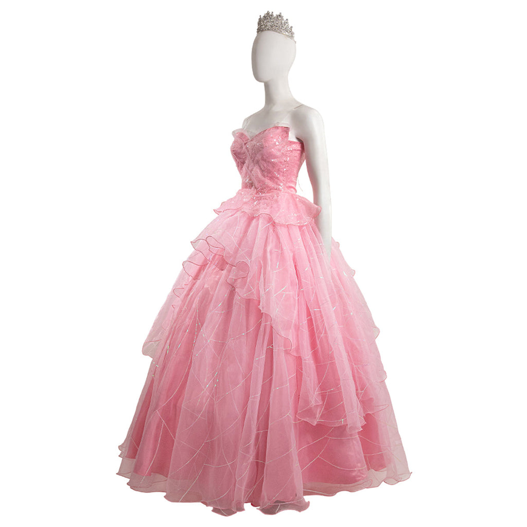 Wicked (2024) Glinda Pink Dress Cosplay Costume