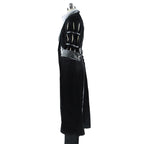 Side view of the Tales of Berseria Eizen long coat showing banded sleeves, pale slit accents and gray cuffs