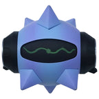 Front view of the Miks Feel the Beat prop showing a green wave motif on a black panel and blue-purple spikes