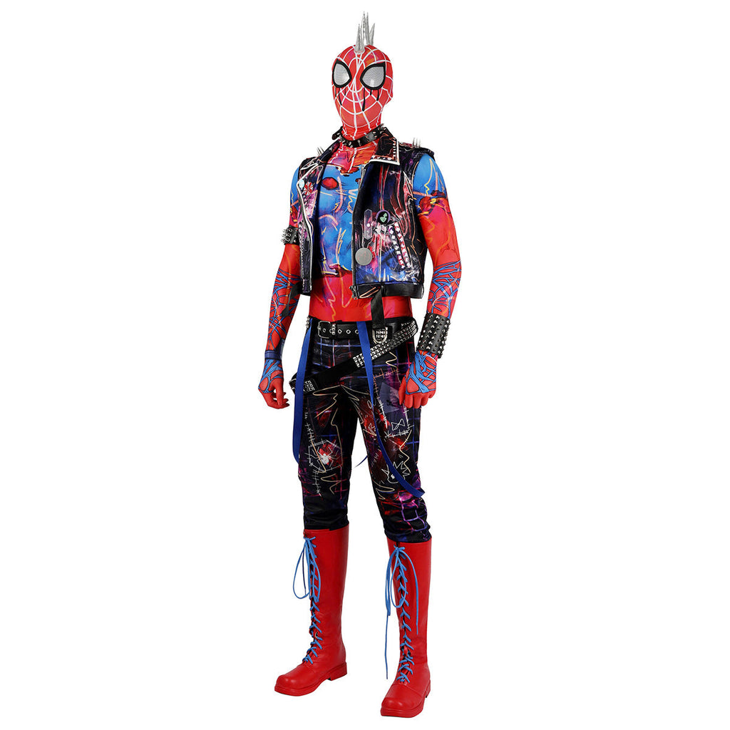 Spider-Verse Spider-Punk Hobie Cosplay Costume with Wig