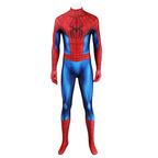 Front view of the Spider-Man: Brand New Day red and blue bodysuit displayed without the mask