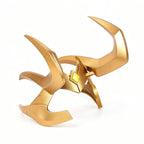 Three-quarter front view of the Marvel Rivals Loki headpiece showing the pointed forehead panel and horn shapes