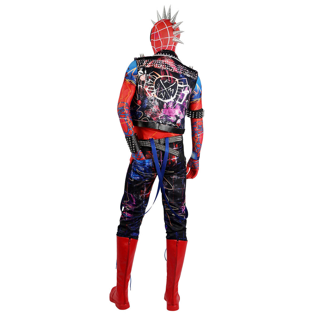 Spider-Verse Spider-Punk Hobie Cosplay Costume with Wig