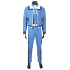 Human Torch blue jacket and trousers shown from the front without boots, with a white belt and gloves