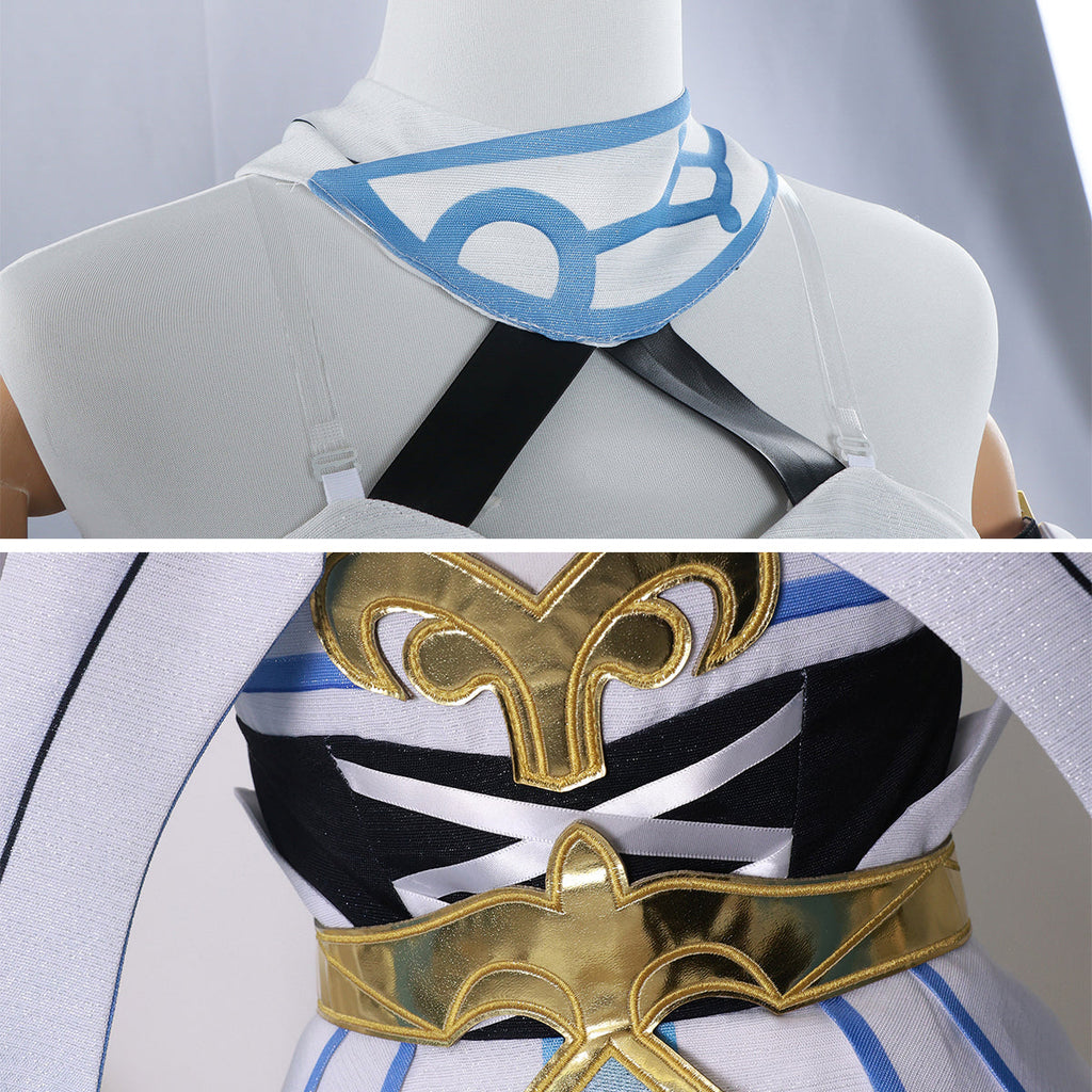 Genshin Impact Lumine Blue and White Edition Cosplay Costume