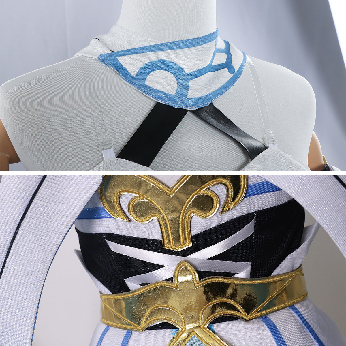 Genshin Impact Lumine Blue and White Edition Cosplay Costume