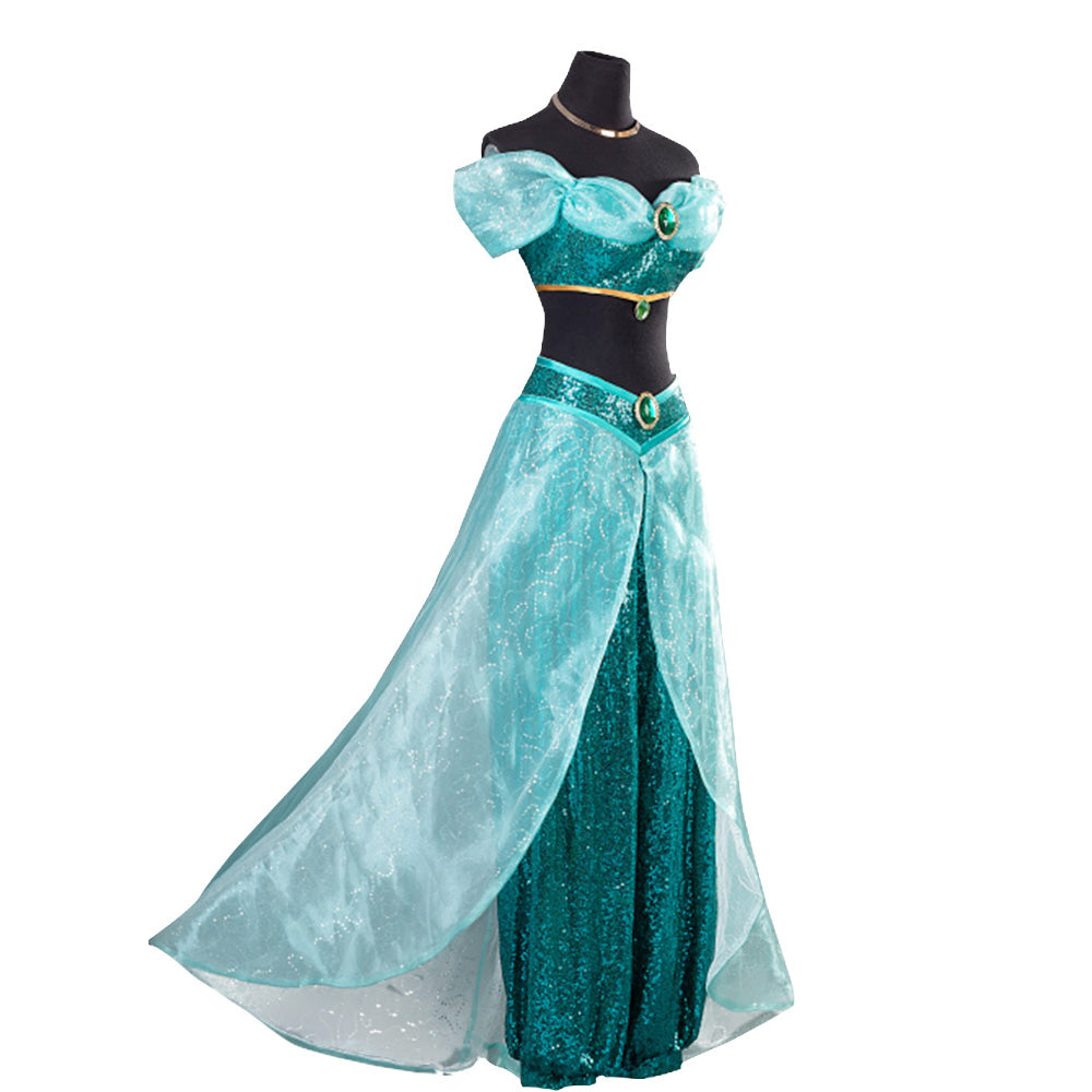 Disney Aladdin Princess Jasmine Dress Cosplay Costume - New Edition