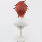 Back view of the Kyoya Oiranzaka wig showing short orange-red layers, tapered nape ends and side spikes