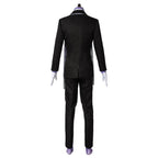 Back view of the Floyd Leech cosplay suit showing the jacket center vent and straight black trousers