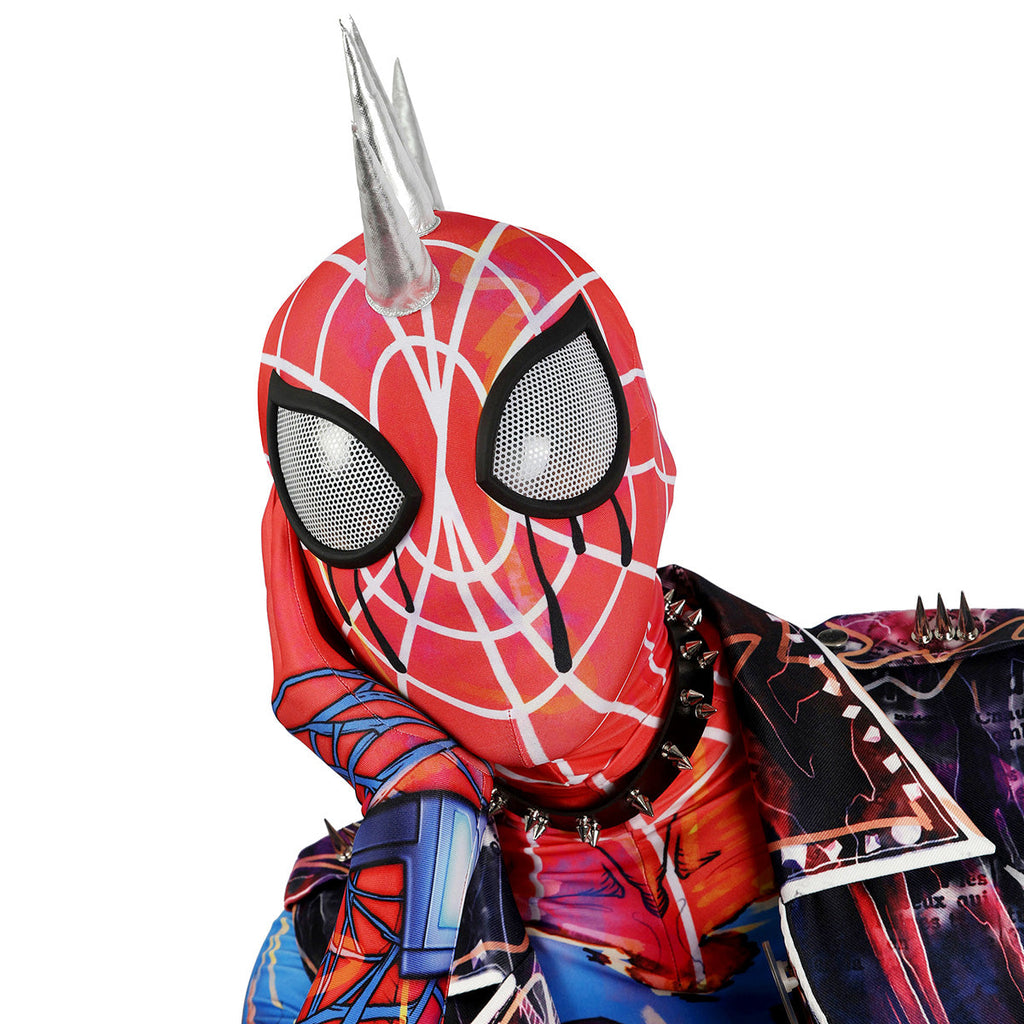 Spider-Verse Spider-Punk Hobie Cosplay Costume with Wig