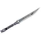 Lady Maria short dagger prop shown separately with dark blade patterns and a spiral-patterned handle