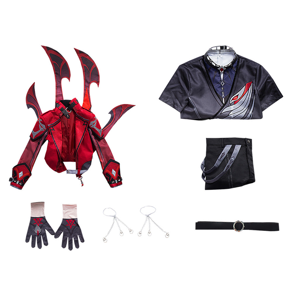 Genshin Impact Red Dead of Night Diluc Cosplay Costume